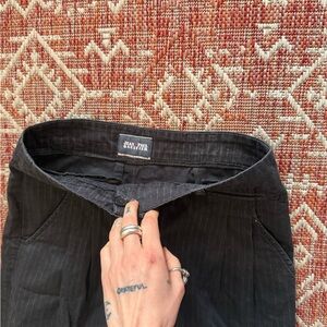 Jean Paul Gaultier Black Pinstripe Skirt with Tailored Waist